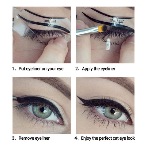10pcs Eyeliner Stencil Kit Model for Eyebrows guide template Shaping Maquiagem eye shadow frames card makeup Eye Brow tools
