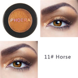 PHOERA Makeup Glitter Eyeshadow Pallete Pigment Shimmer Powder Makeup Water-Resistant Maquillaje Random Color Brush TSLM1