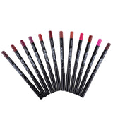 12pcs Professional Multi-functional Lipliner Pencil Long Lasting Waterproof Lip Eye Brow Cosmetic Makeup Colorful Lip Liner Pens