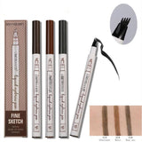 4 Colors Microblading Eyebrow Tattoo Pen 4 Head Fine Sketch Liquid Makeup Pencil Waterproof Tattoo Eye Brow Pen Smudge-proof