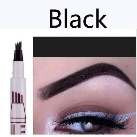 4 Colors Microblading Eyebrow Tattoo Pen 4 Head Fine Sketch Liquid Makeup Pencil Waterproof Tattoo Eye Brow Pen Smudge-proof