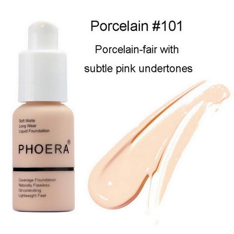 PHOERA Mineral Whitening Concealer Facial Base Cream Brighten Moisturizer Face Liquid Foundation Makeup Primer