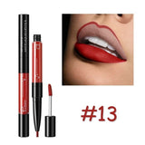 16 Color Double-ended Lipstick Lips Makeup Easy to Wear Matte Lip Gloss Lipliner Pencil Red Nude Pink Purple Liquid Lipsticks