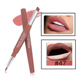 14 Color Double-end Lip Makeup Lipstick Pencil Waterproof Long Lasting Tint Sexy Red Lip Stick Beauty Matte Liner Pen Lipstick