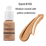 PHOERA Whitening Liquid Full Cover Concealer Foundation Facial Base Cream Brighten Moisturizer Mineral Makeup Primer BTZ1 TSLM1