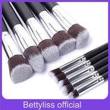 Bettyliss 10pcs Makeup Brushes set Professional Powder Foundation Eyeshadow Make Up Brushes Cosmetics Soft Synthetic Hair