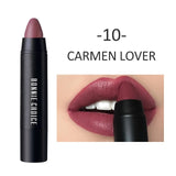 BONNIE CHOICE 10 Colors Matte Women Lipstick Waterproof Long-lasting Gothic Rose Velvet Lipstick Pen Red Lip Beauty