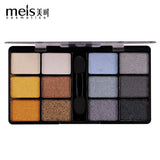 MEIS New Arrival Charming Eyeshadow 12 Color Eye shadow Palette Make up Palette Shimmer Pigmented EyeShadow Powder Fashion Color