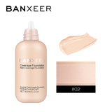 BANXEER Foundation 60ml Matte Long Lasting Full Concealer Foundation Makeup Liquid Cream Natural Base Make Up