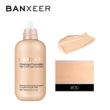 BANXEER Foundation 60ml Matte Long Lasting Full Concealer Foundation Makeup Liquid Cream Natural Base Make Up