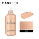 BANXEER Foundation 60ml Matte Long Lasting Full Concealer Foundation Makeup Liquid Cream Natural Base Make Up