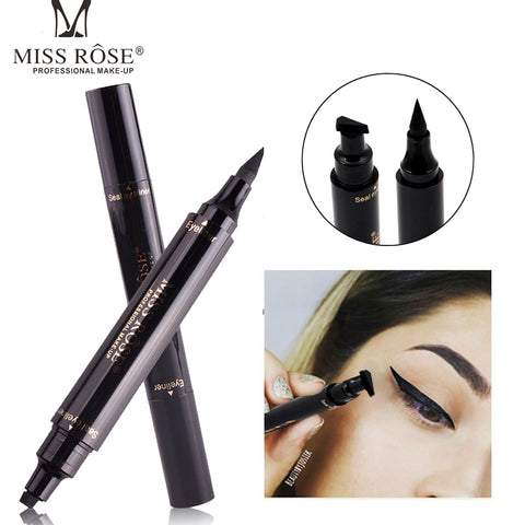Hot New Miss Rose Brand Eyes Liner Liquid Make Up Pencil Waterproof Black Double-ended Makeup Stamps Eyeliner Pencil